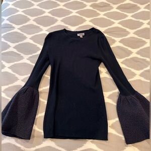Dark blue with grey Bell Sleeve sweater